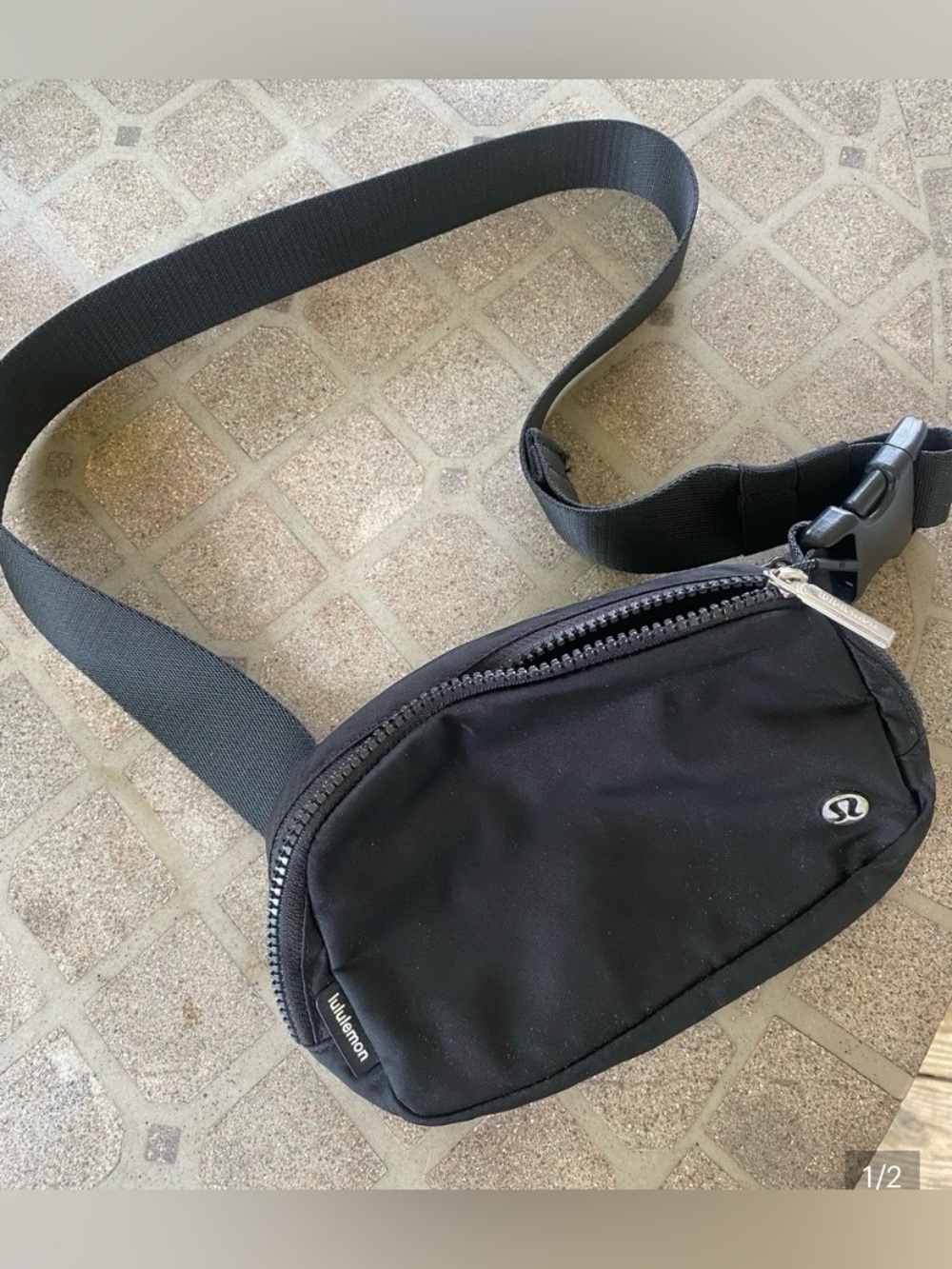 lululemon athletica Black Belt Bag with Adjustable Strap